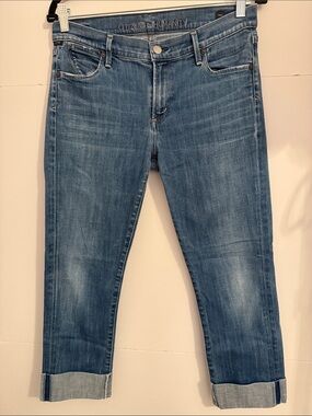 Citizens Of Humanity Blue strait leg Jeans with Cuffed Hem